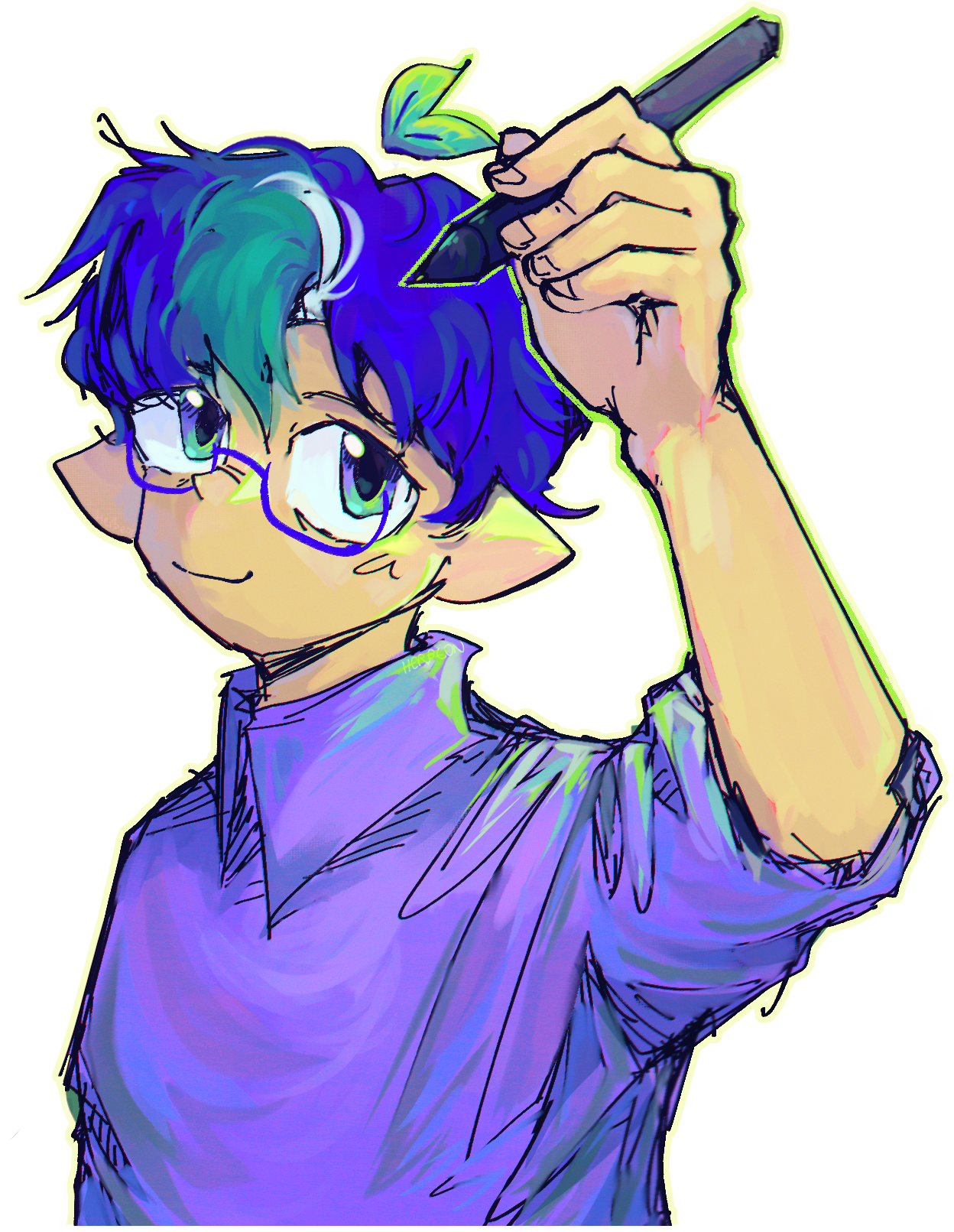 me, herby-looking, holding a stylus